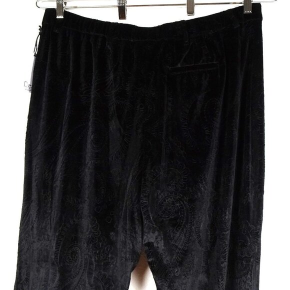 Dex Plus Velvet Pants Women's Plus Size 2X Black Paisley Textured - Picture 6 of 11